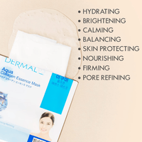 DERMAL 32 Combo A+B Set Collagen Essence Korean Face Mask - Hydrating & Soothing Facial Mask with Panthenol