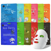 Celavi Essence Facial Sheet Face Mask Variety Set Classic Authentic Korean Moisturizing Skincare (12-Packs)