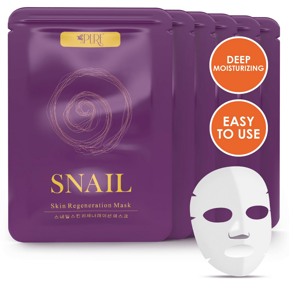 Snail Mucin Sheet Mask - 10ct Hydrating Face Masks Anti Wrinkle Anti Aging Deep Moisturizing Natural Snail Mucin Mask Face