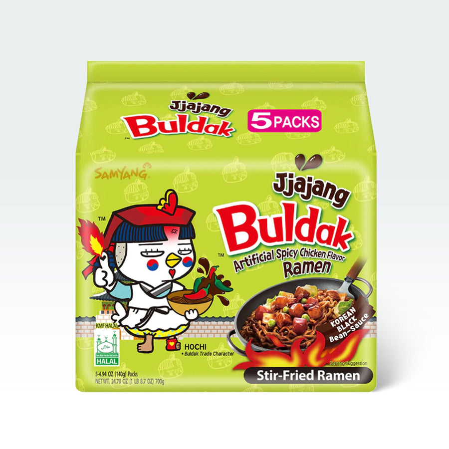 Samyang Buldak jjajang Spicy Chicken Stir Fried Ramen Korean 4.94(140g) x 5 Packs - Anytime Basket